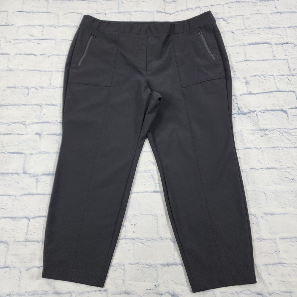Lane Bryant WOMENS SIZE 24 On the Go Slim Ankle Stretch Mid Rise Pants Black